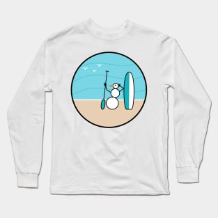 Frosty the Snowman on the Beach Long Sleeve T-Shirt